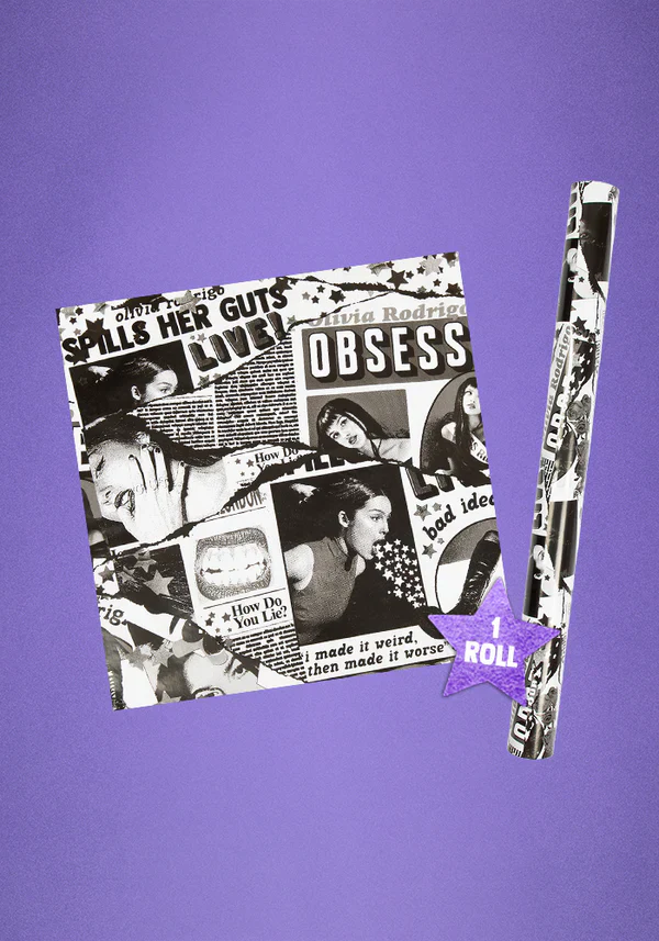olivia rodrigo newsprint wrapping paper - Alternate View