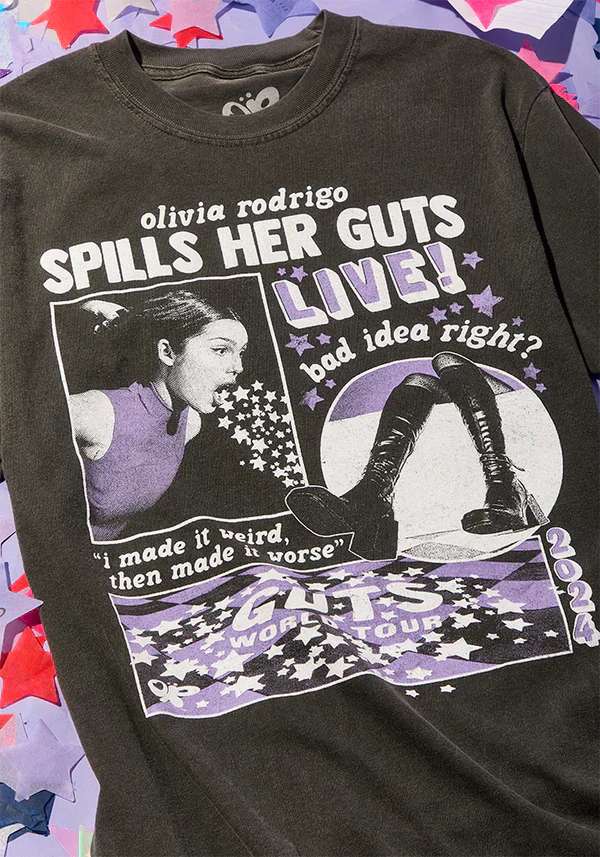 OR spills her GUTS live t-shirt in vintage black - Alternate View