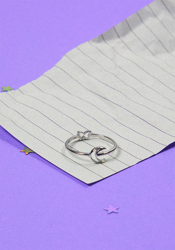 crescent moon ring - Alternate View