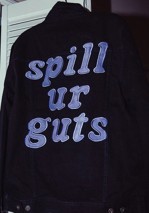spill ur guts black denim jacket - Alternate View
